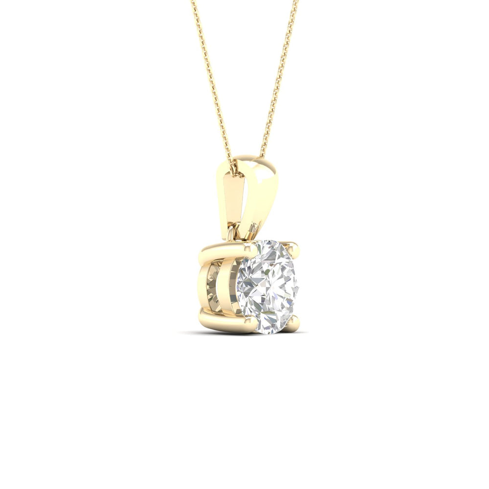 1 ½ Carat Round Lab Grown Diamond 14K Gold Solitaire Necklace