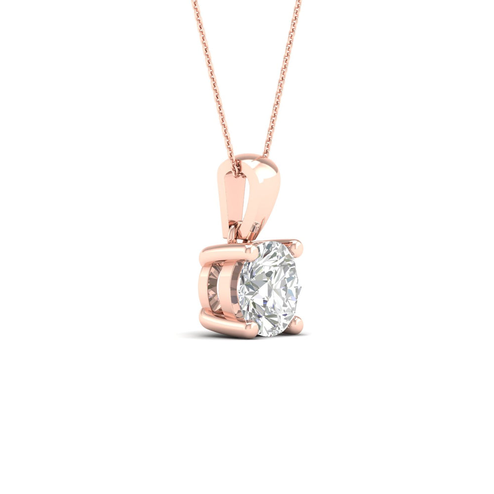 2 Carat Round Lab Grown Diamond 14K Gold Solitaire Necklace