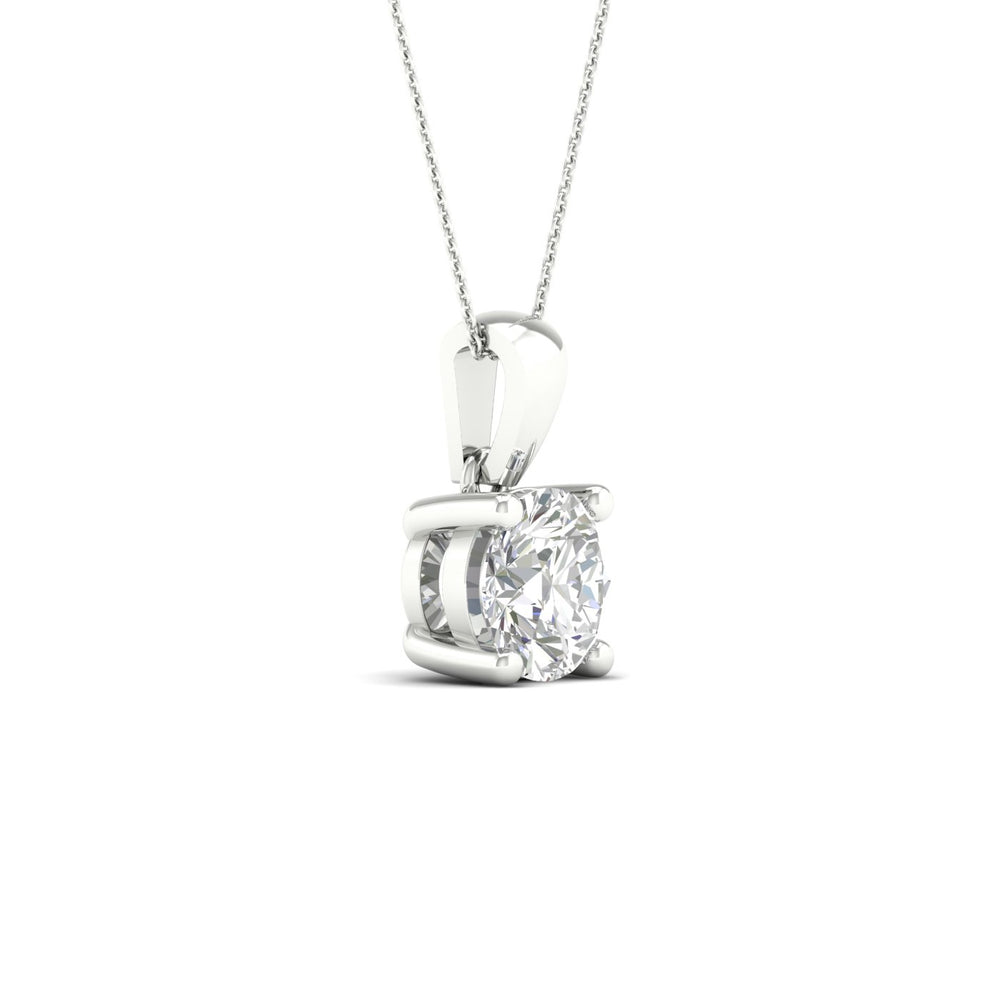2 Carat Round Lab Grown Diamond 14K Gold Solitaire Necklace