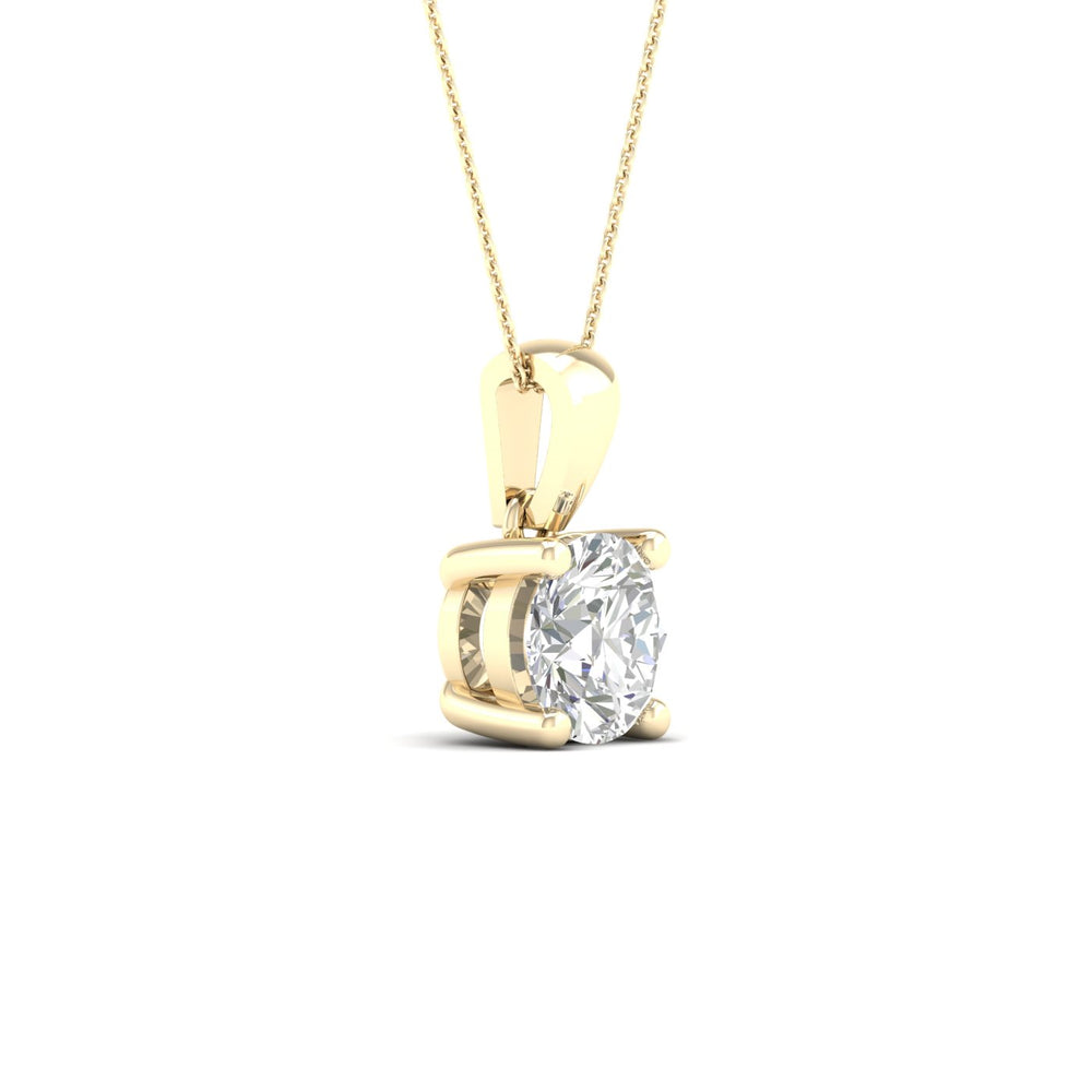 2 Carat Round Lab Grown Diamond 14K Gold Solitaire Necklace