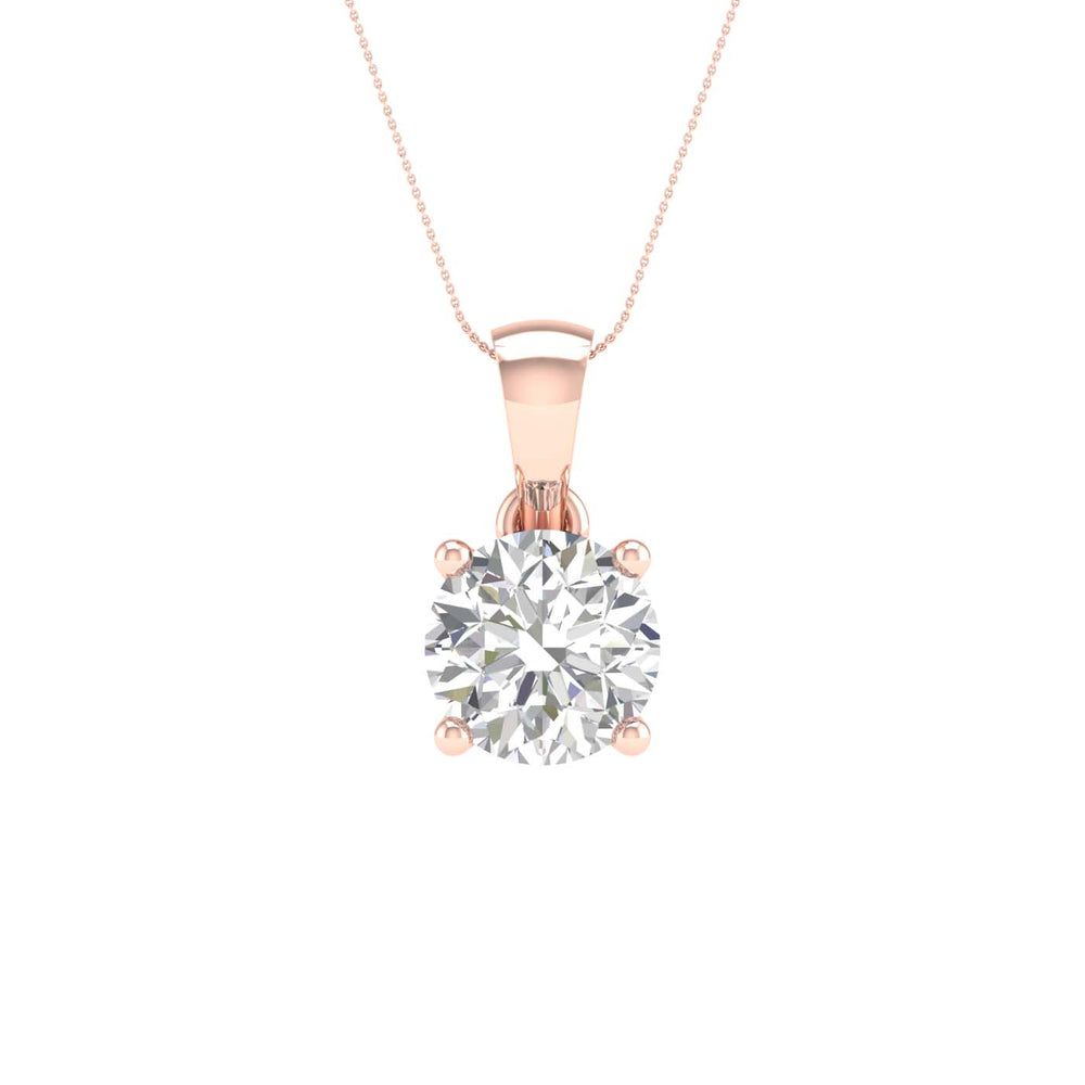 1 ¼ Carat Round Lab Grown Diamond 14K Gold Solitaire Necklace
