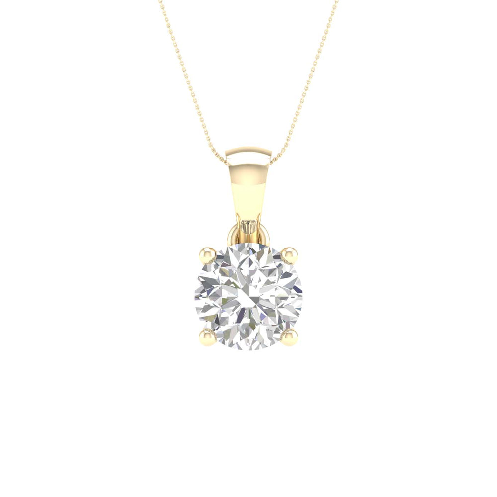 1 ¼ Carat Round Lab Grown Diamond 14K Gold Solitaire Necklace