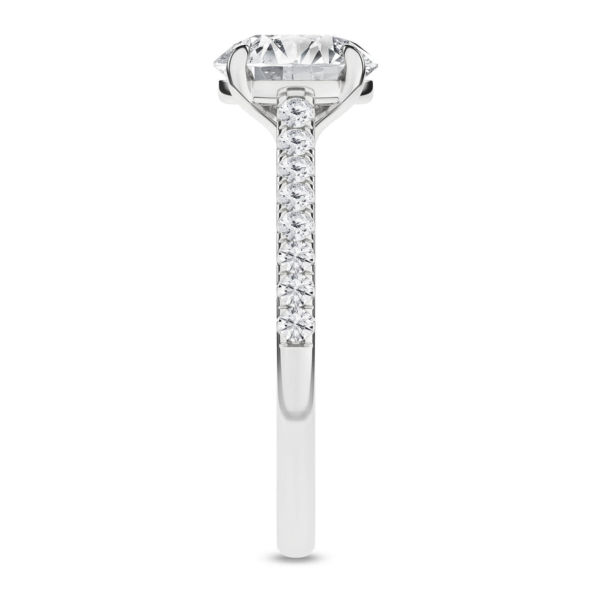 14K White Gold 2.25 Carat Round Brilliant Cut Lab Grown Diamond Engagement Ring