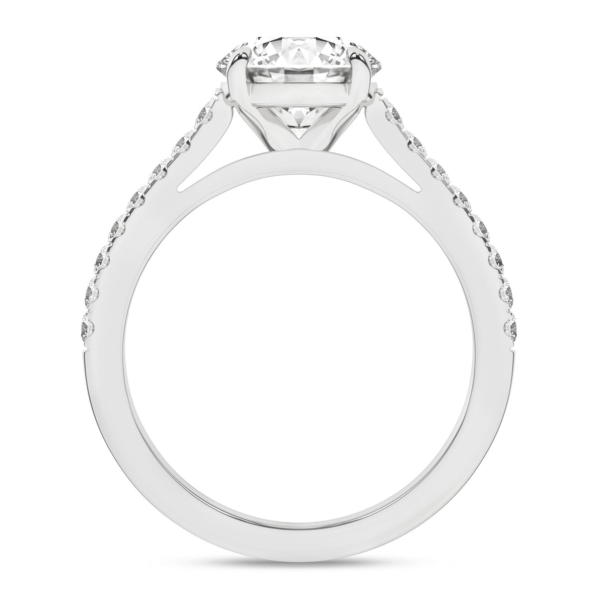 14K White Gold 2.25 Carat Round Brilliant Cut Lab Grown Diamond Engagement Ring