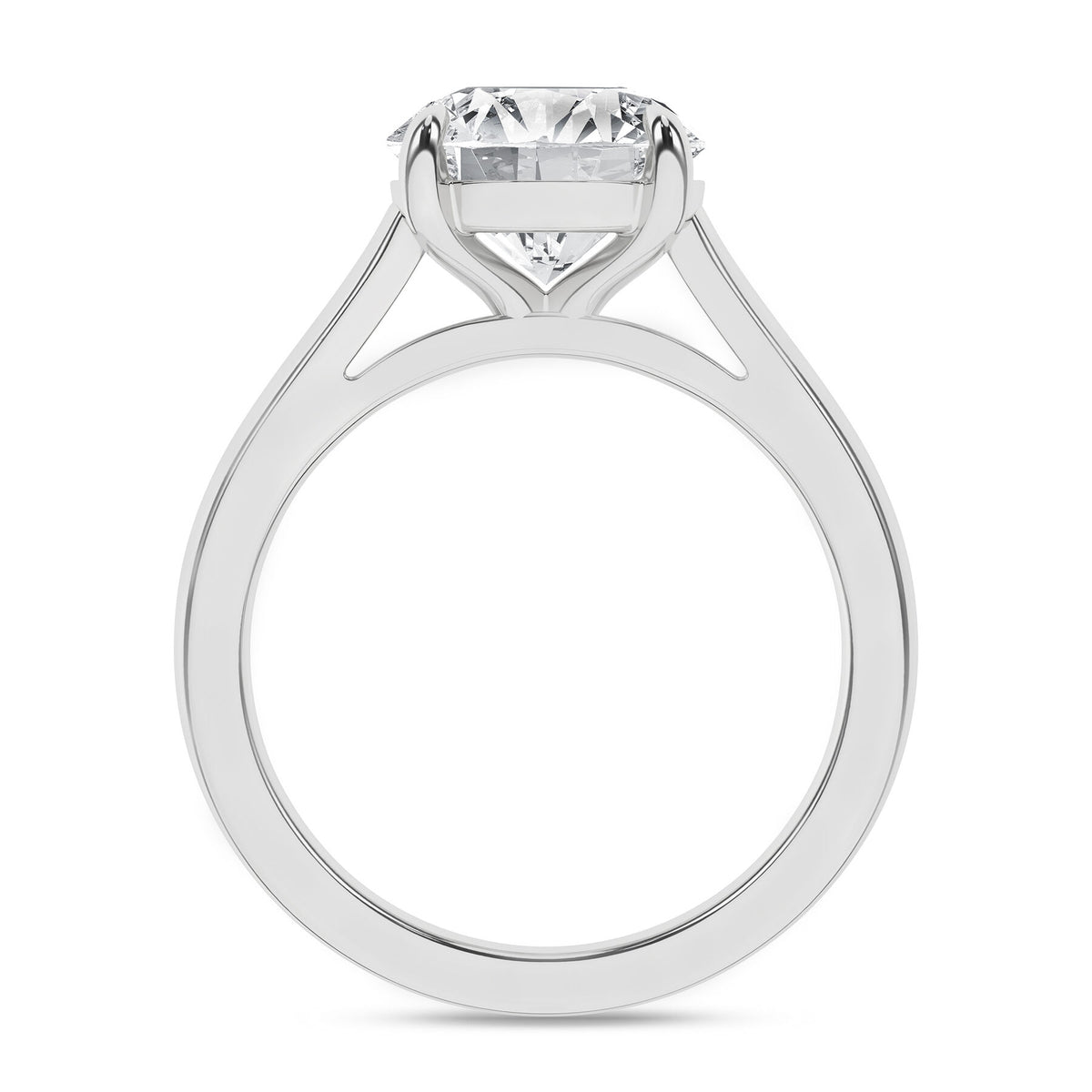 14K White Gold 3.00 Carat Round Brilliant Cut Lab Grown Diamond Solitaire Engagement Ring