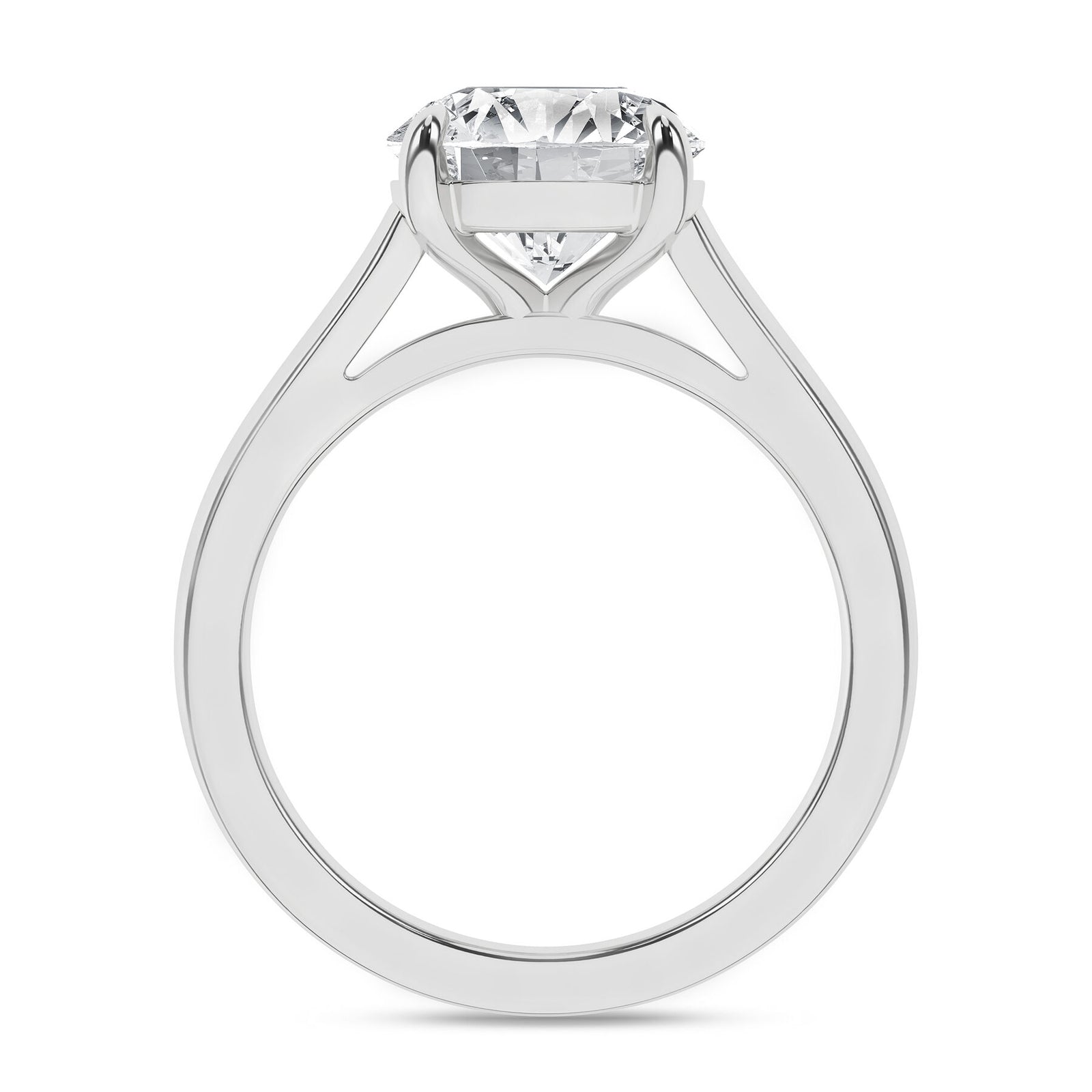14K White Gold 3.00 Carat Round Brilliant Cut Lab Grown Diamond Solitaire Engagement Ring