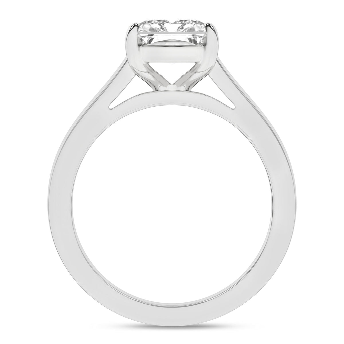 14K White Gold 3.00 Carat Radiant Cut Lab Grown Diamond Solitaire Engagement Ring