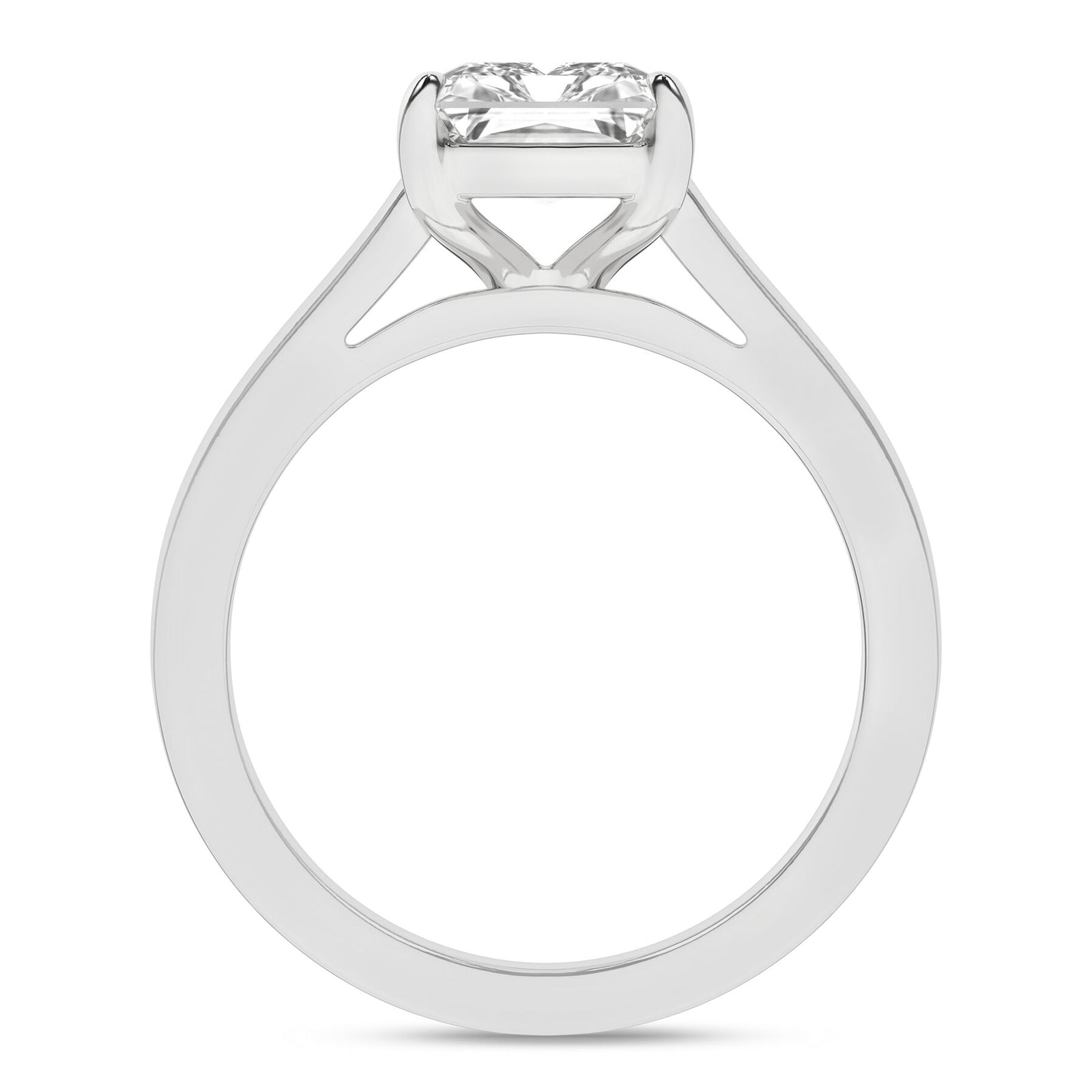 14K White Gold 3.00 Carat Radiant Cut Lab Grown Diamond Solitaire Engagement Ring