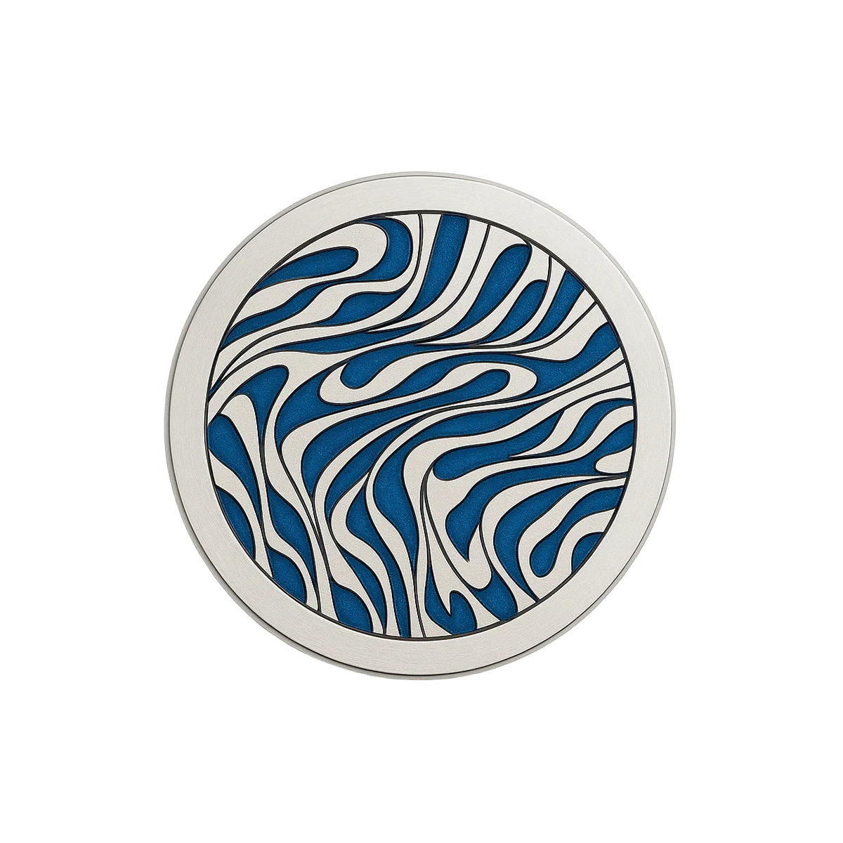 The Labyrinth - Titanium &amp; Sterling Silver w/ Blue Cerakote Doubloon Golf Ball Marker
