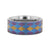 Thorsten Majestic Titanium Flat Profile Wedding Band w/ Purple, Blue & Gold Diamond Pattern (8mm) M0623-PBTI