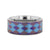 Thorsten Meridian Titanium Flat Profile Wedding Band w/ Purple & Blue Diamond Pattern (8mm) M0623-BBTI