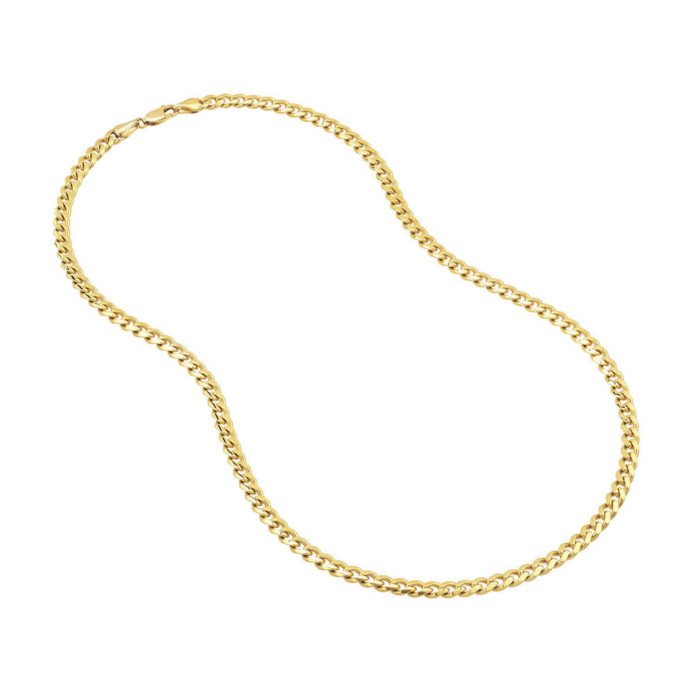 14K Yellow Gold 5.00mm Solid Miami Cuban Link Chain with Lobster Lock
