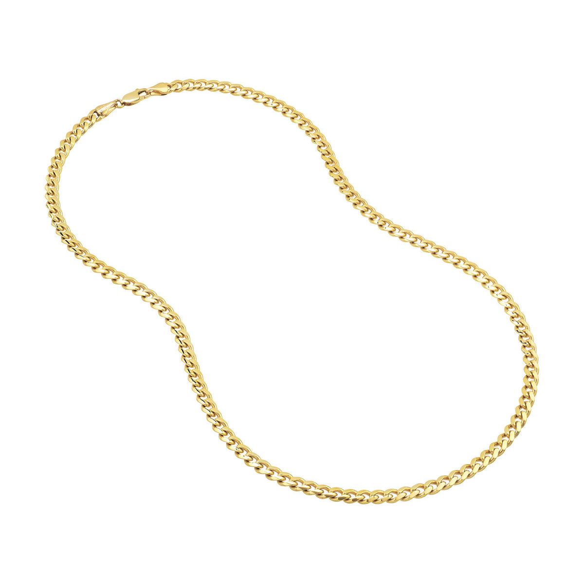 14K Yellow Gold 5.00mm Solid Miami Cuban Link Chain with Lobster Lock