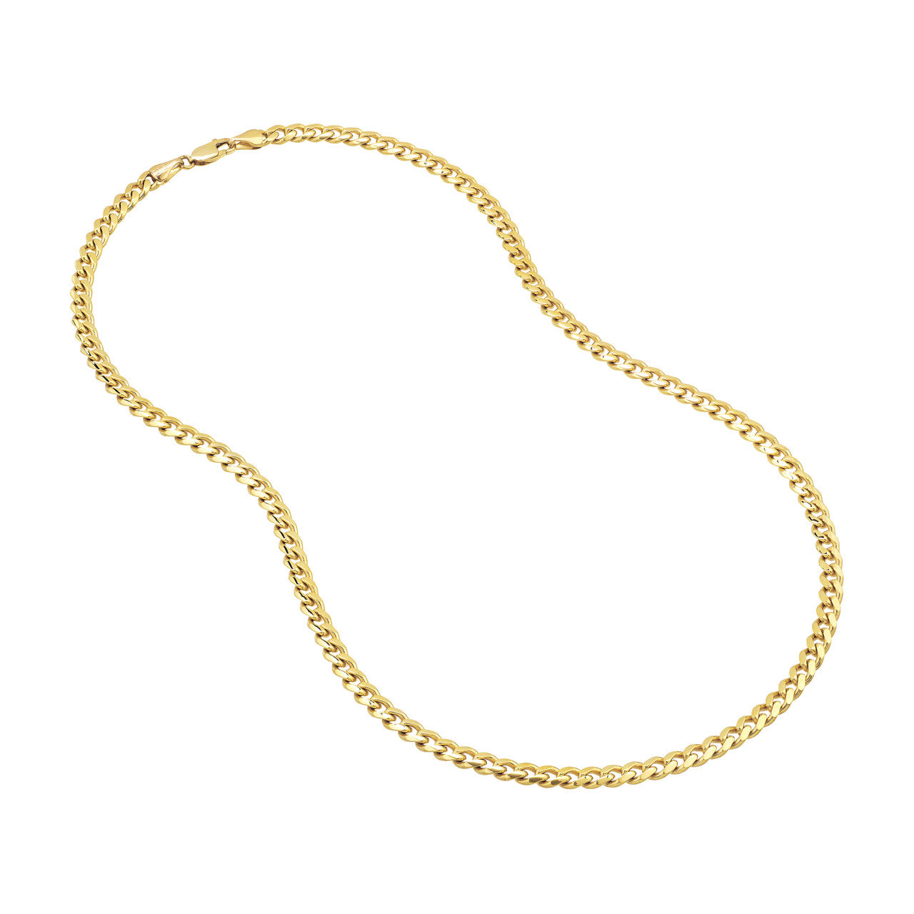 14K Yellow Gold 5.00mm Solid Miami Cuban Link Chain with Lobster Lock