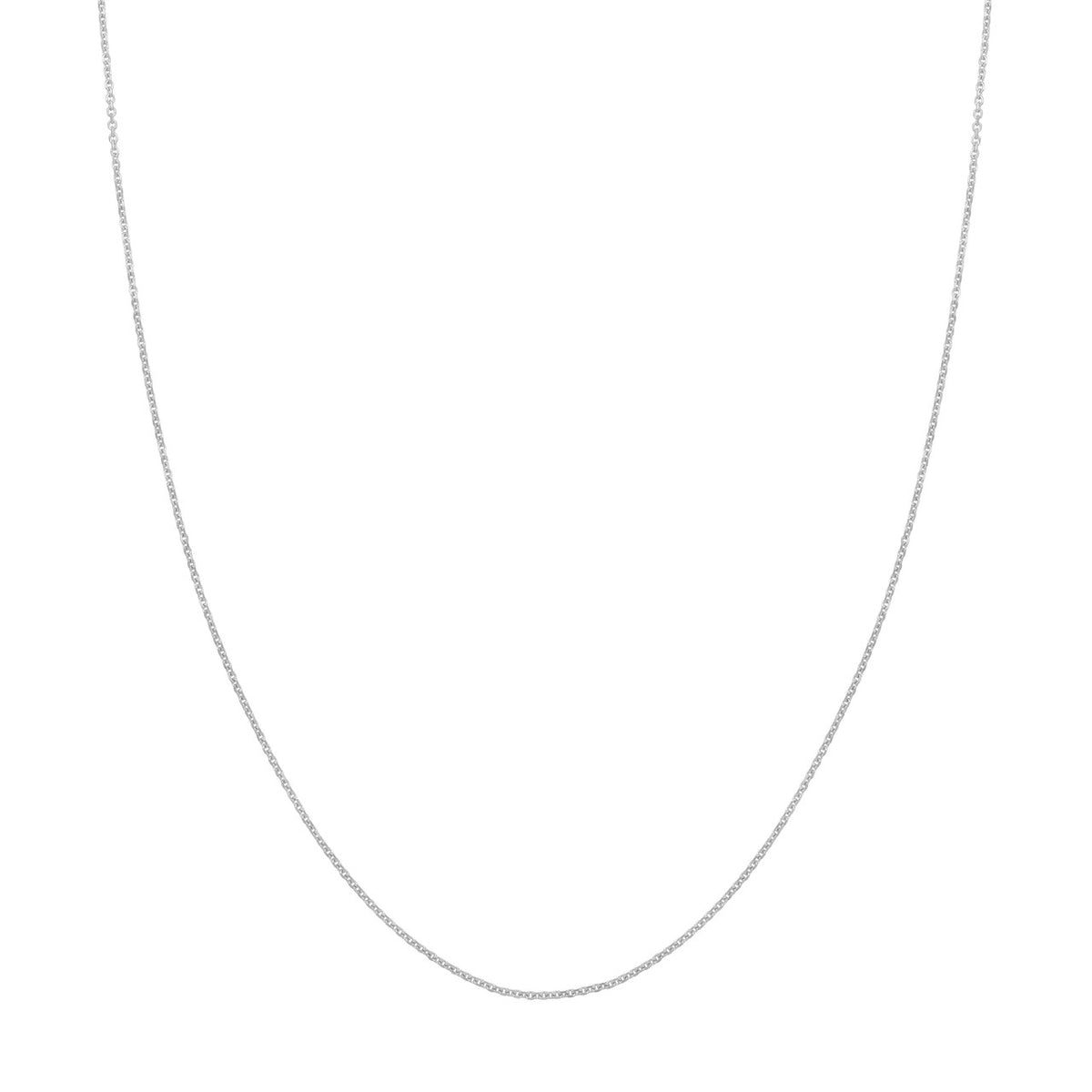 14K White Gold 1.10mm Diamond Cut Cable Chain with Lobster Lock