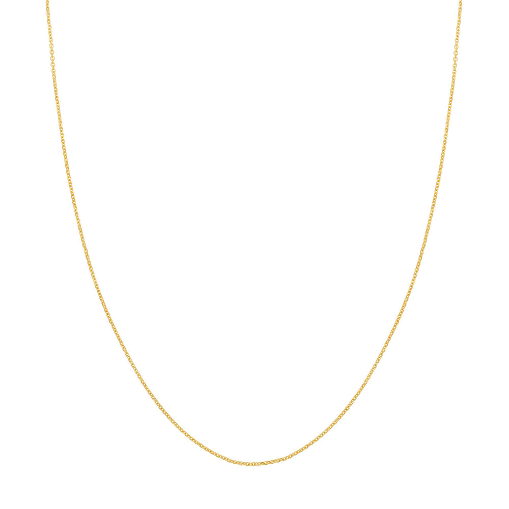14K Yellow Gold 1.10mm Diamond Cut Cable Chain with Lobster Lock