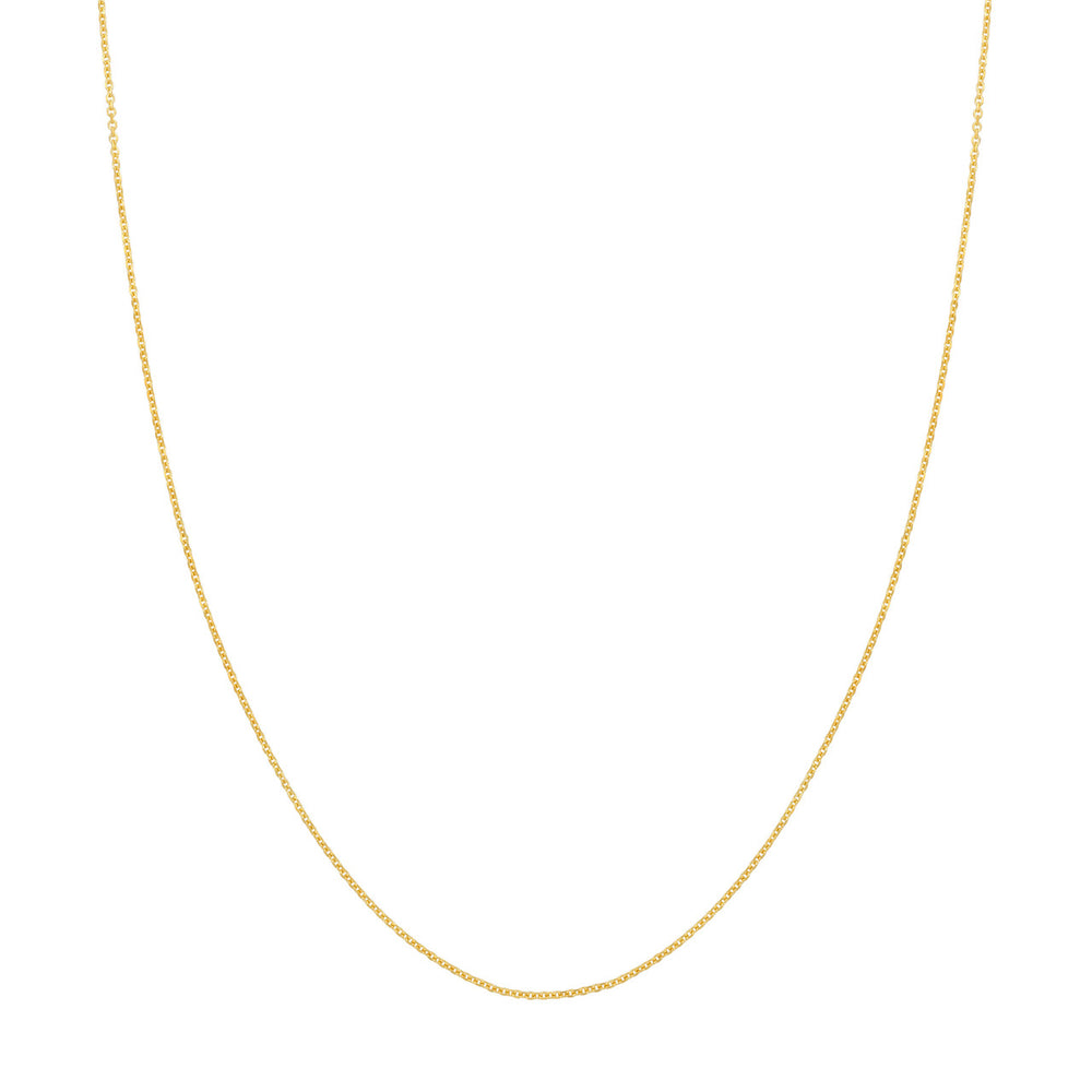 14K Yellow Gold 1.10mm Diamond Cut Cable Chain with Lobster Lock