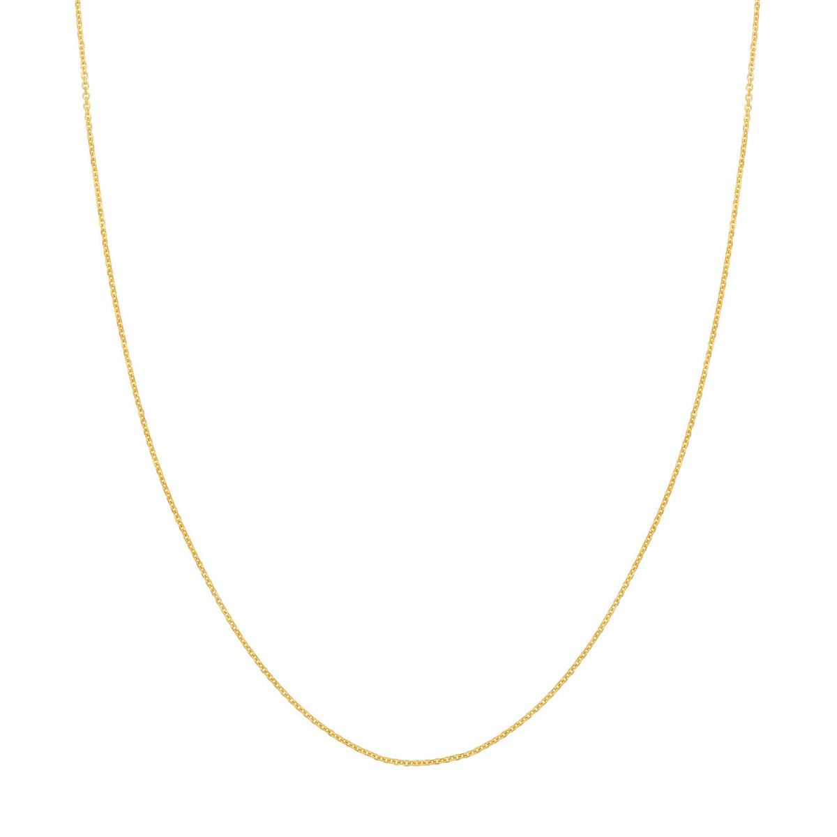 14K Yellow Gold 1.10mm Diamond Cut Cable Chain with Lobster Lock