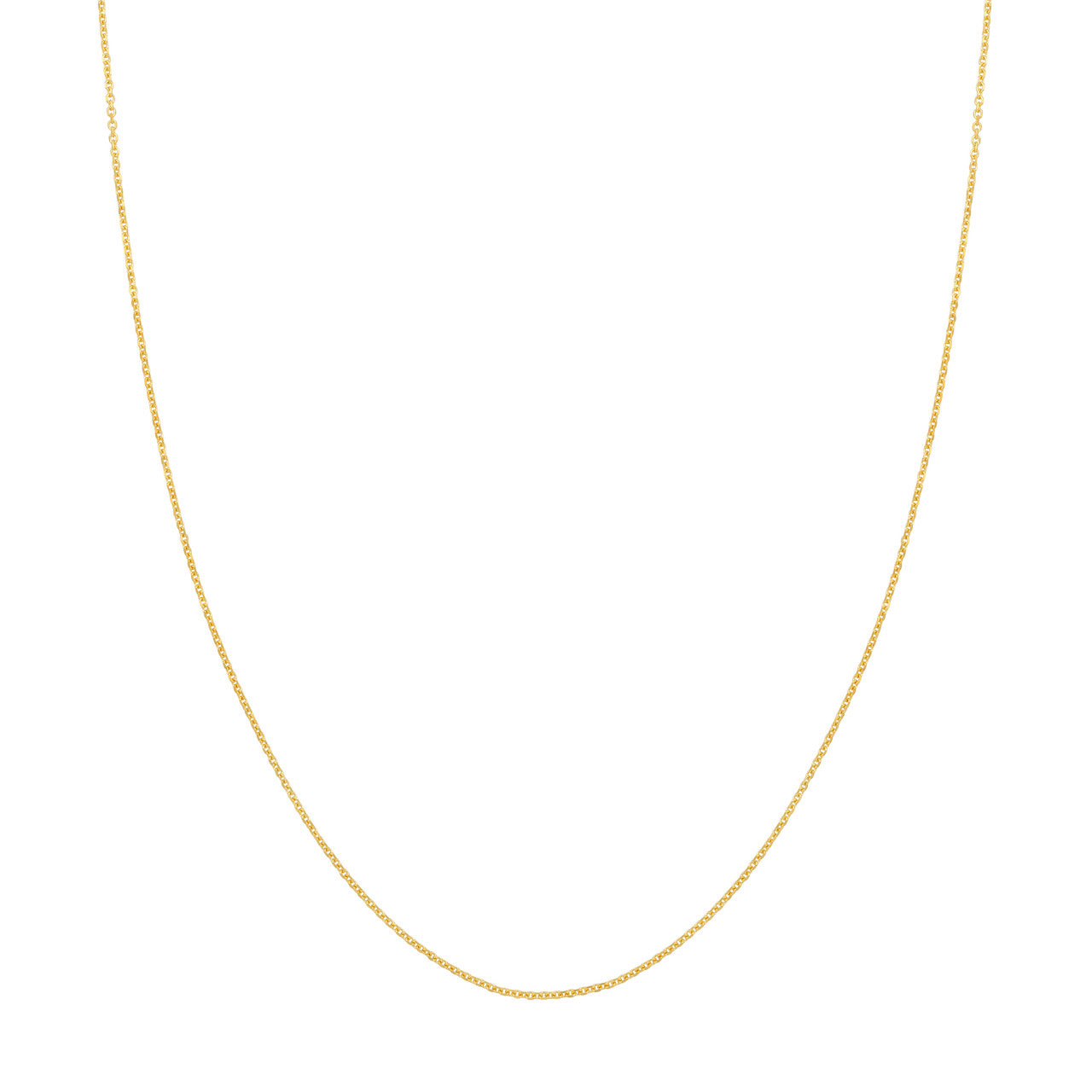 14K Yellow Gold 1.10mm Diamond Cut Cable Chain with Lobster Lock