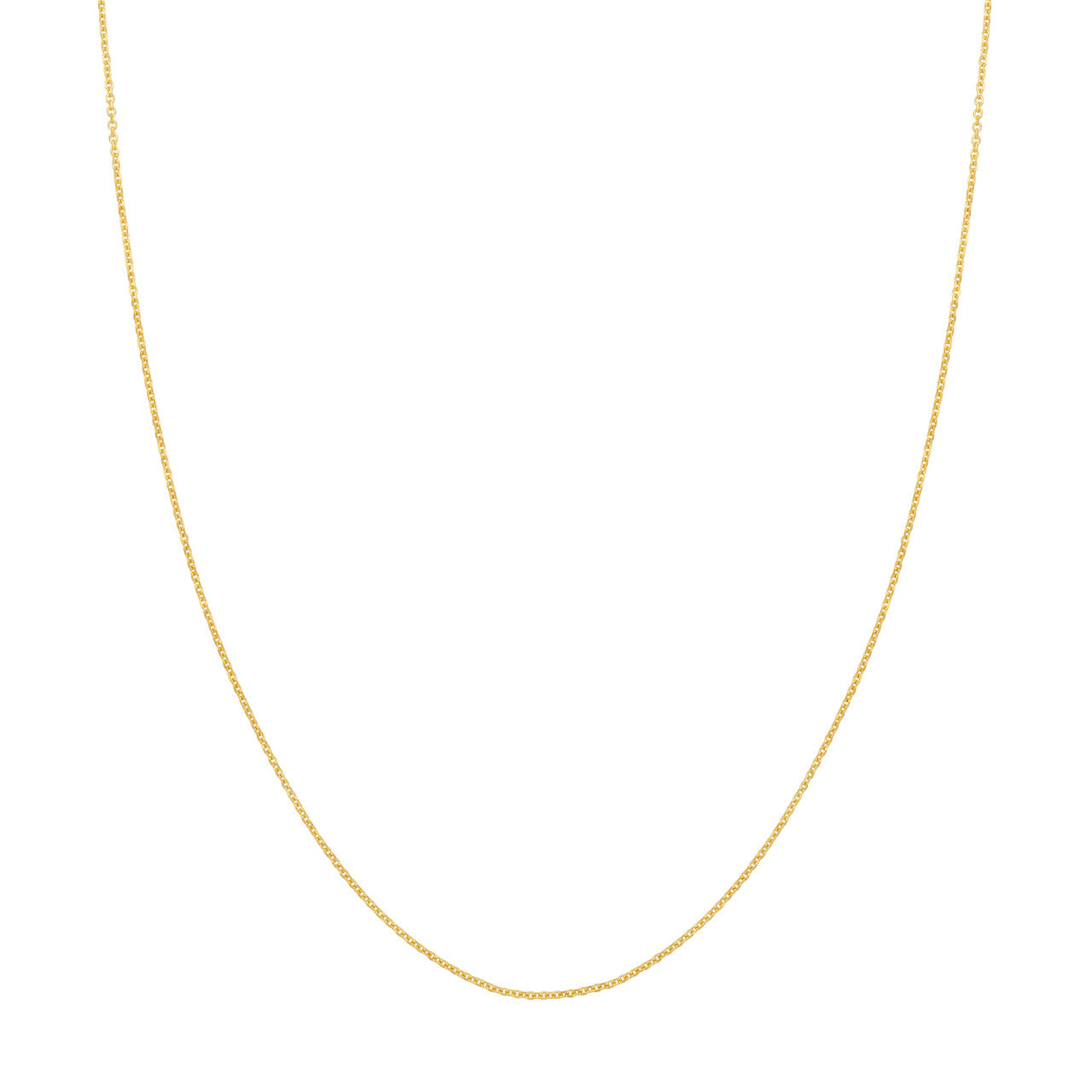 14K Yellow Gold 1.10mm Diamond Cut Cable Chain with Lobster Lock