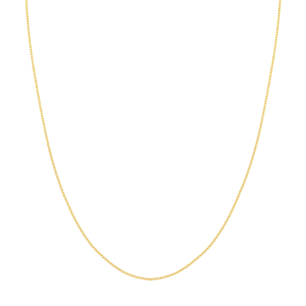 14K Yellow Gold 1.30mm Diamond Cut Cable Chain with Lobster Lock