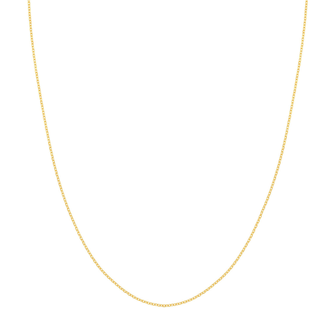14K Yellow Gold 1.30mm Diamond Cut Cable Chain with Lobster Lock