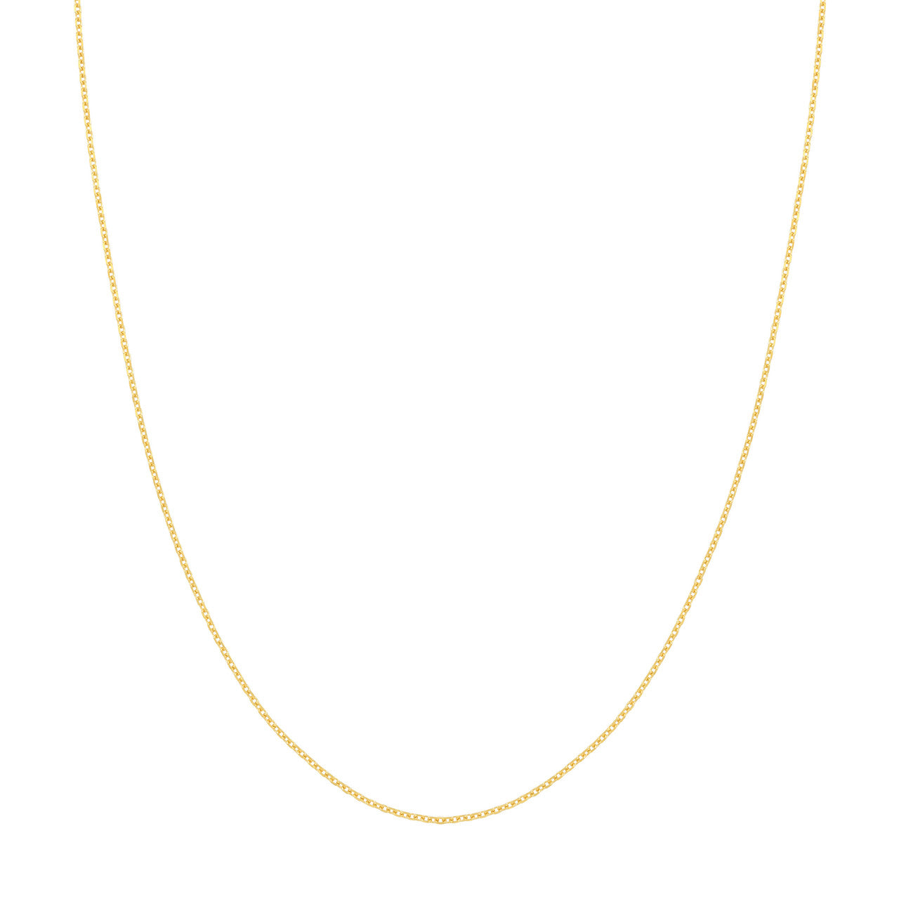14K Yellow Gold 1.30mm Diamond Cut Cable Chain with Lobster Lock