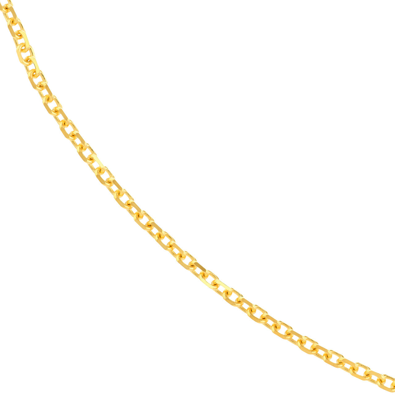 14K Yellow Gold 1.30mm Diamond Cut Cable Chain with Lobster Lock