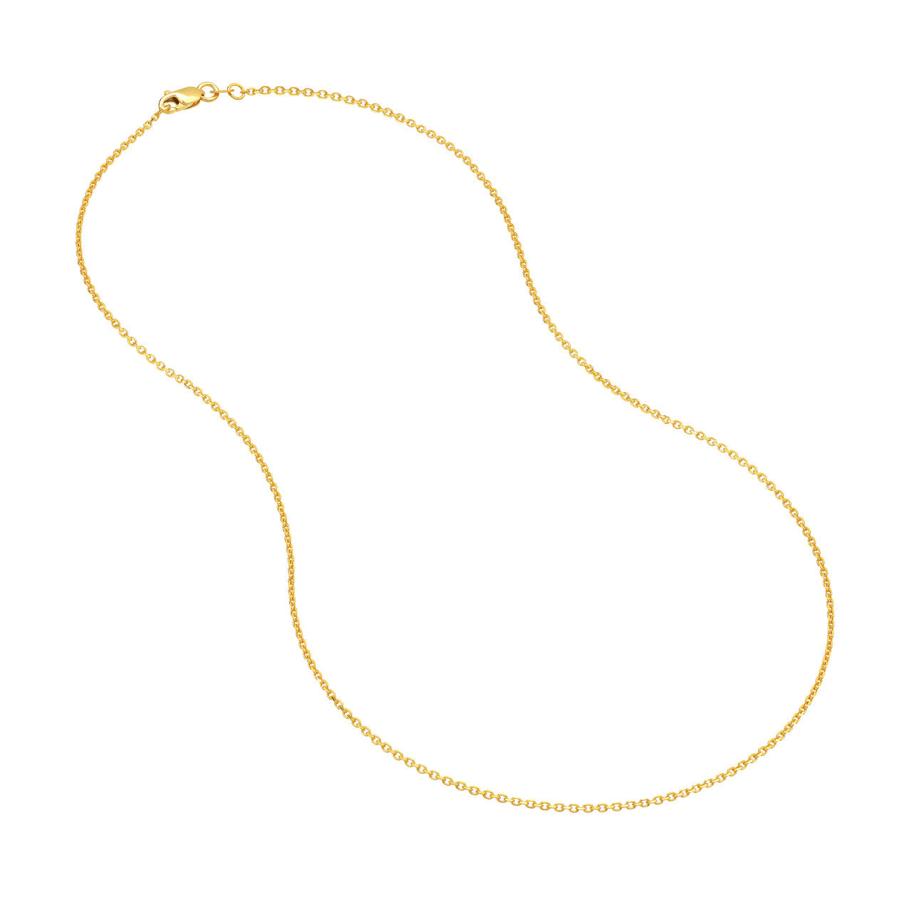 14K Yellow Gold 1.30mm Diamond Cut Cable Chain with Lobster Lock