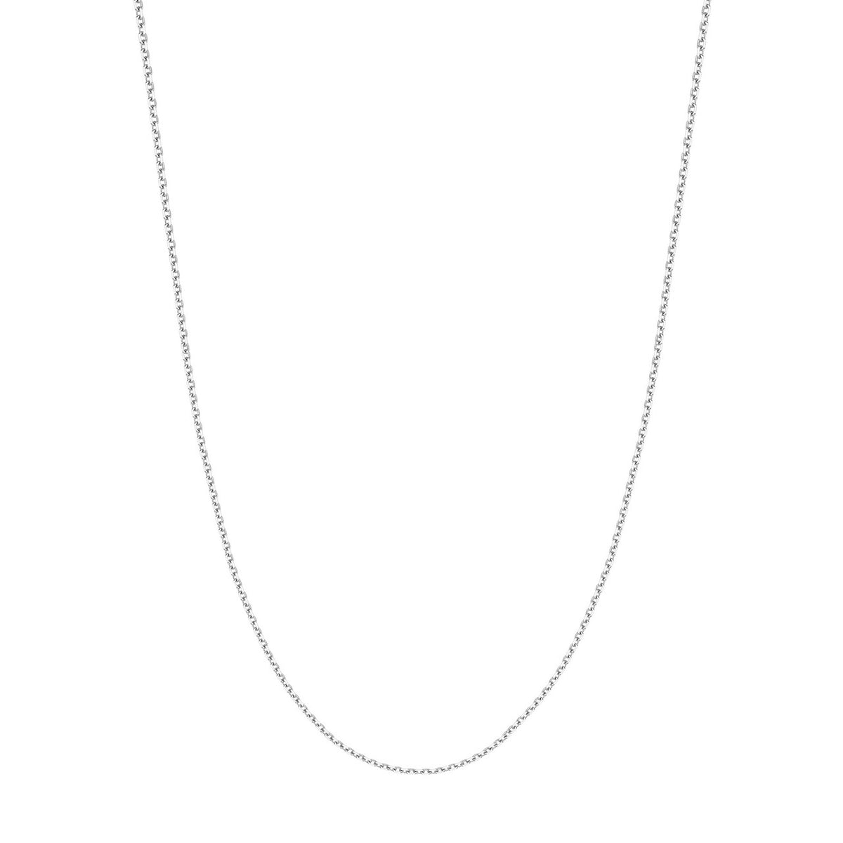 14K White Gold 1.50mm Diamond Cut Cable Chain with Lobster Lock