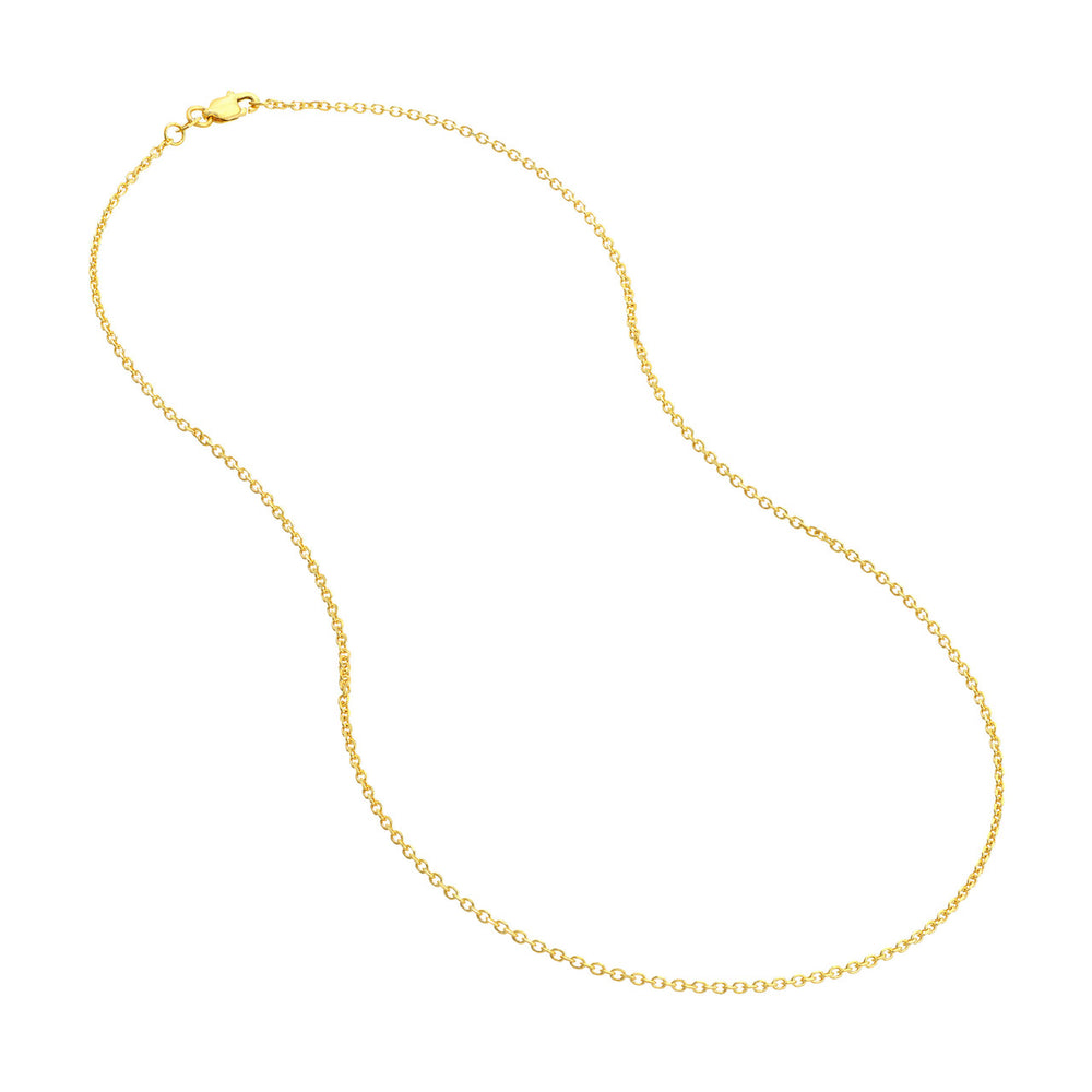 14K Yellow Gold 1.50mm Diamond Cut Cable Chain with Lobster Lock