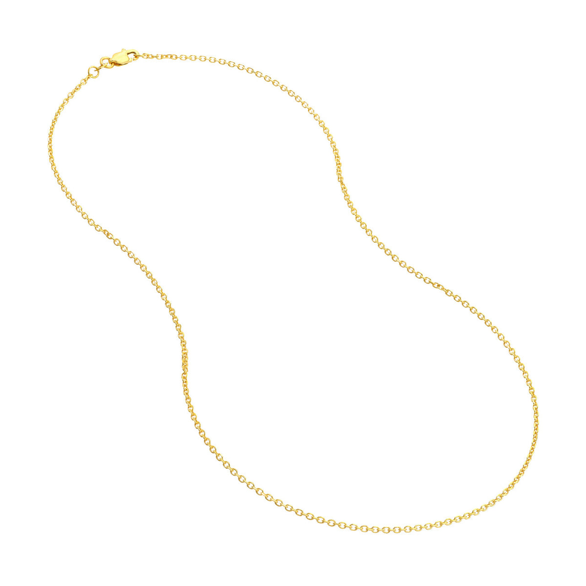 14K Yellow Gold 1.50mm Diamond Cut Cable Chain with Lobster Lock
