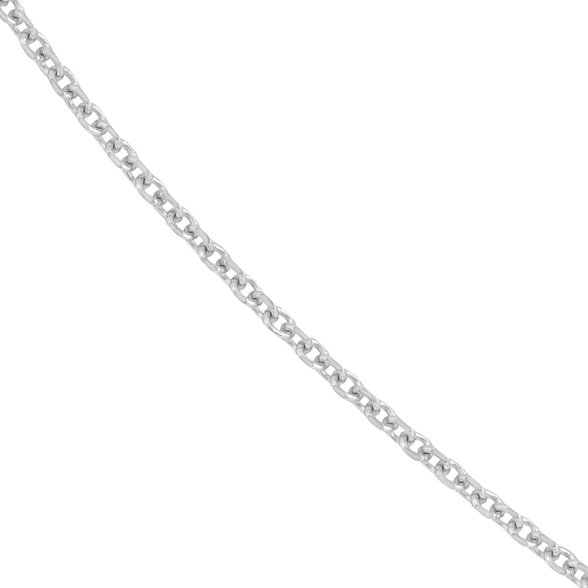 14K White Gold 1.90mm Diamond Cut Cable Chain with Lobster Lock