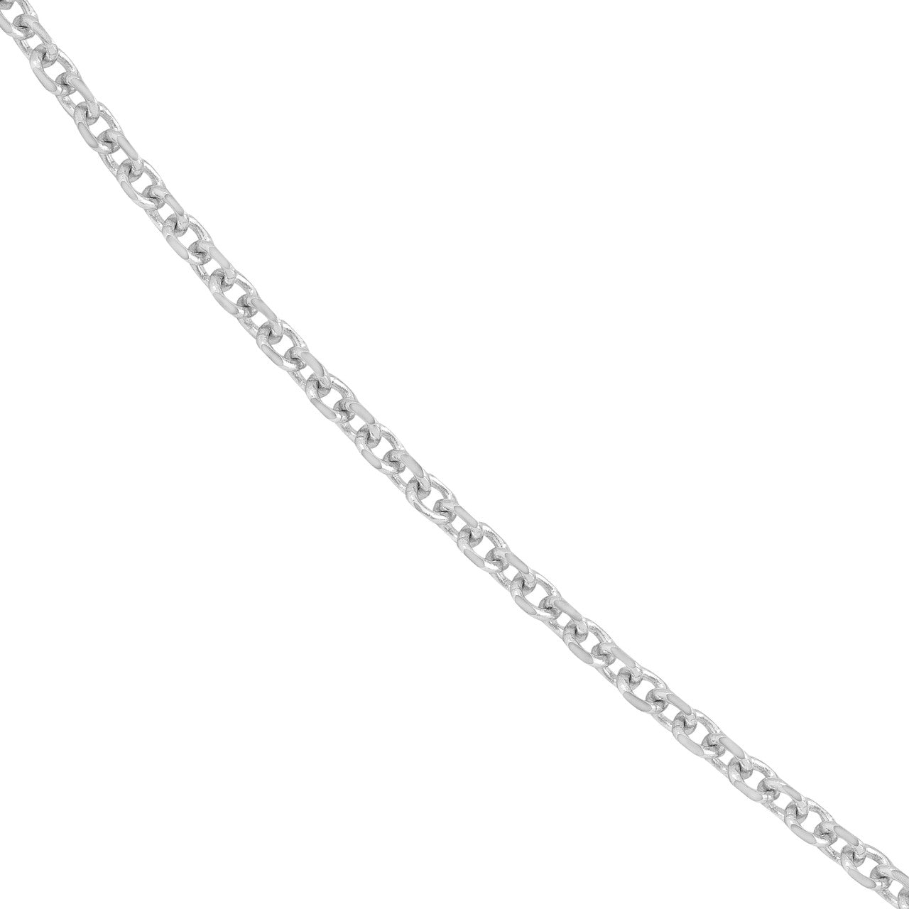14K White Gold 1.90mm Diamond Cut Cable Chain with Lobster Lock