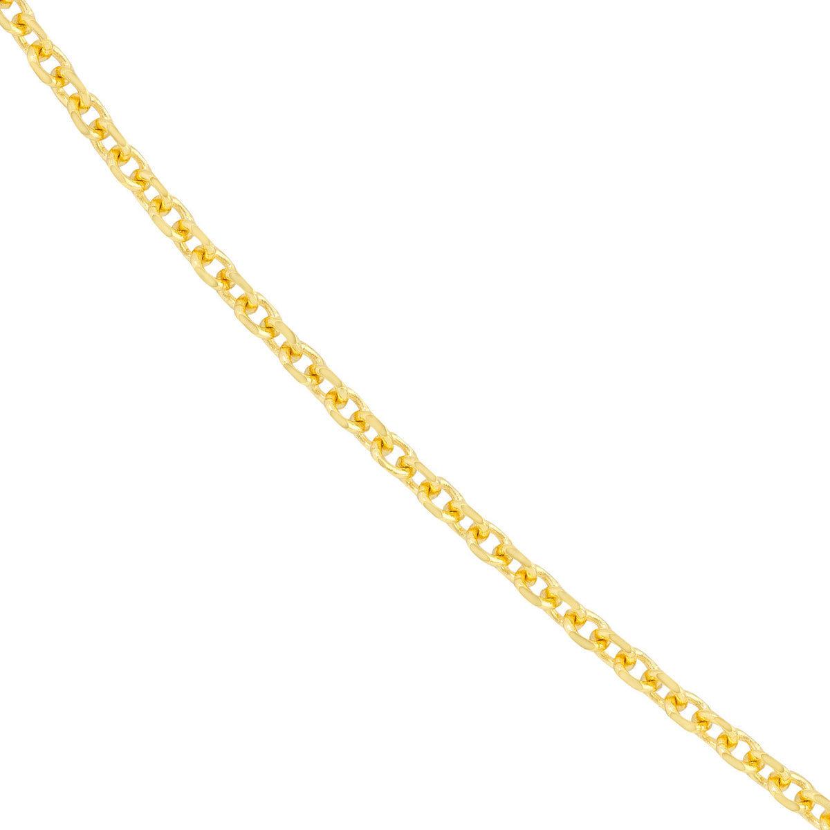 14K Yellow Gold 1.90mm Diamond Cut Cable Chain with Lobster Lock