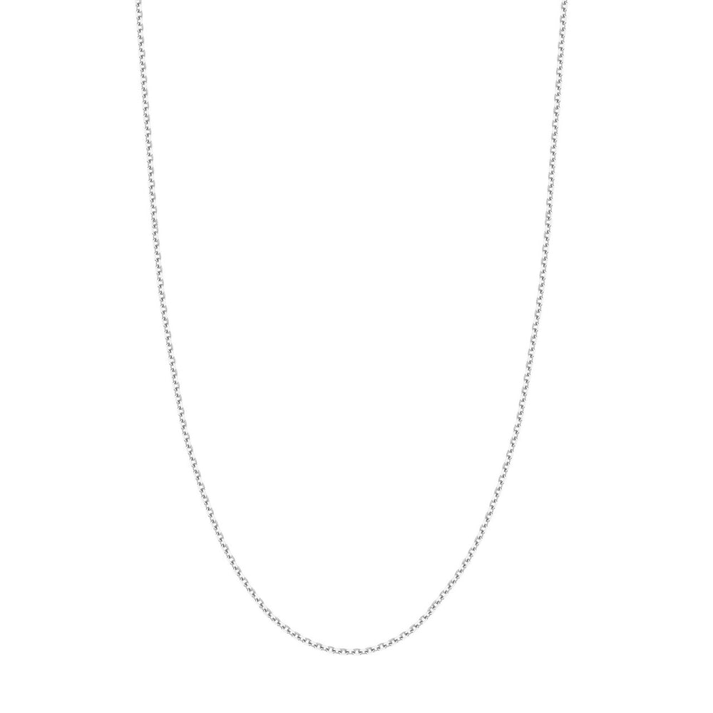 14K White Gold 2.20mm Diamond Cut Cable Chain with Lobster Lock