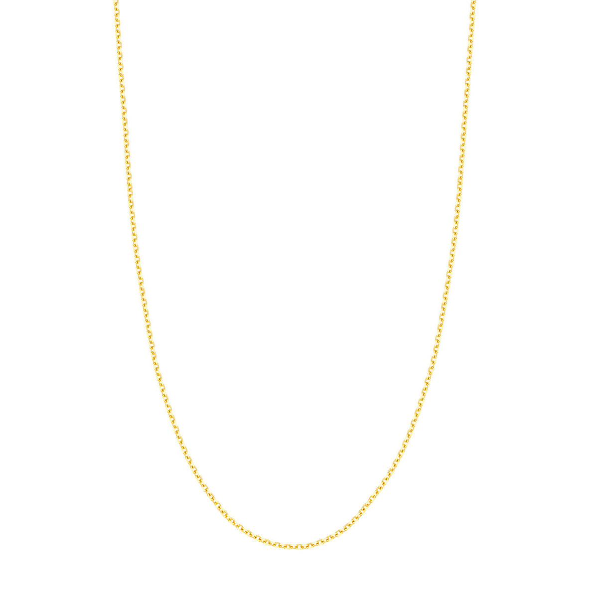 14K Yellow Gold 2.20mm Diamond Cut Cable Chain with Lobster Lock