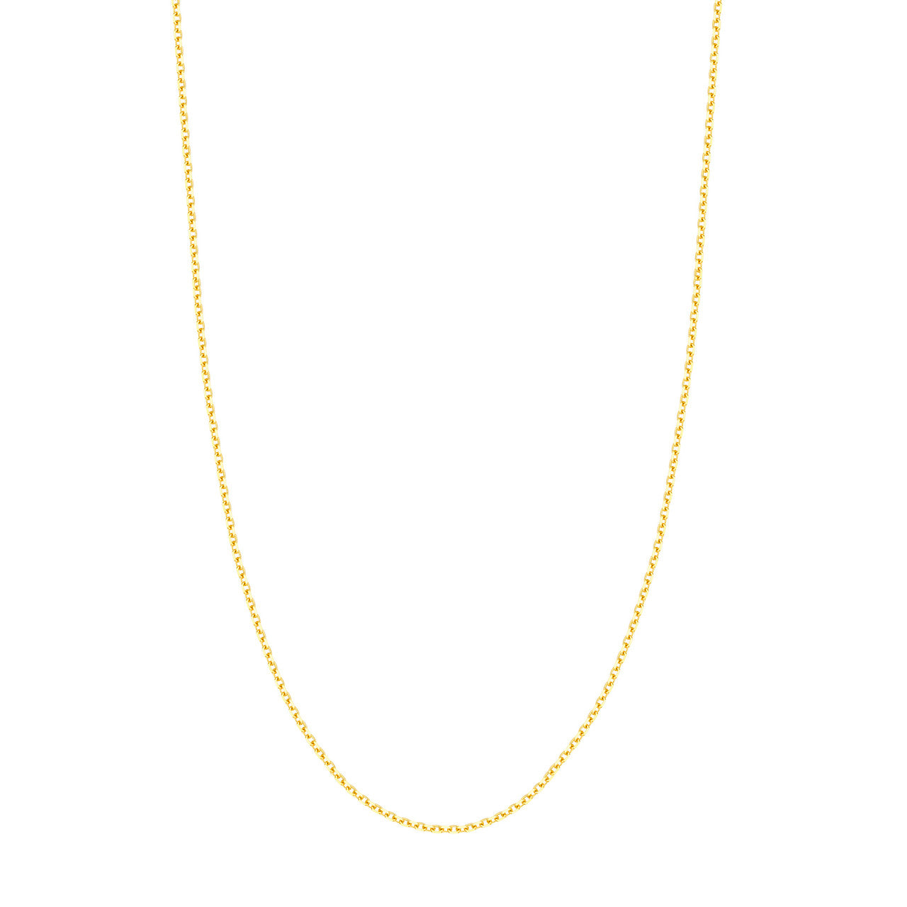 14K Yellow Gold 2.20mm Diamond Cut Cable Chain with Lobster Lock