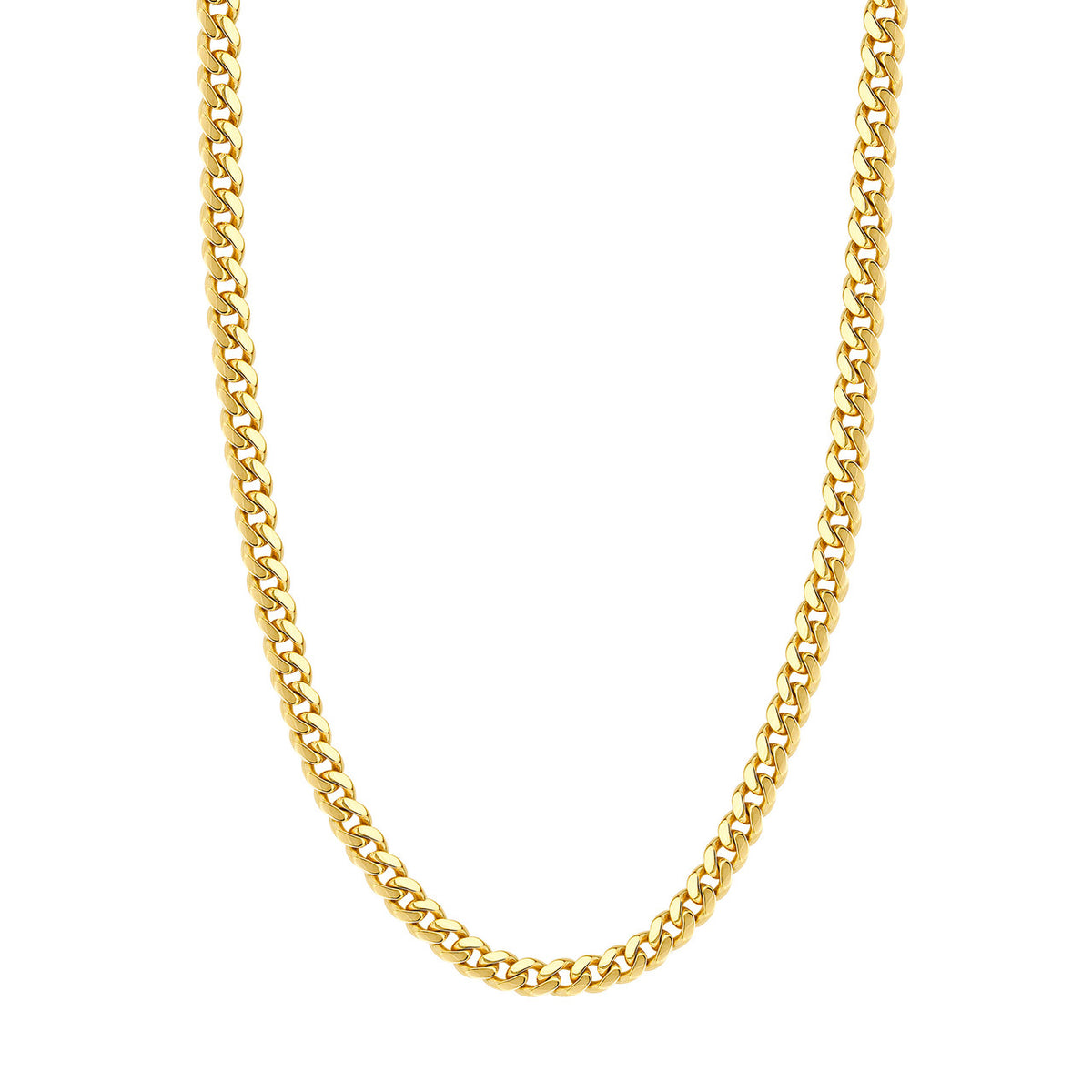14K Yellow Gold 7.30mm Solid Miami Cuban Link Chain with Lobster Lock