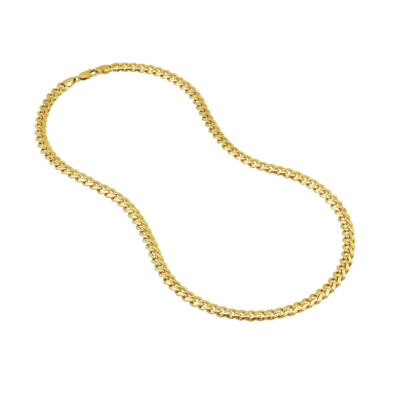 14K Yellow Gold 7.30mm Solid Miami Cuban Link Chain with Lobster Lock