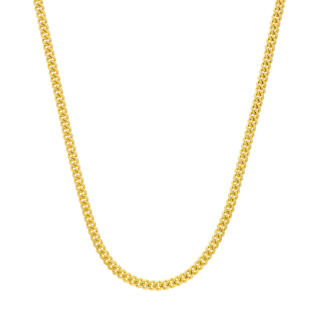 14K Yellow Gold 6.45mm Solid Miami Cuban Link Chain with Lobster Lock