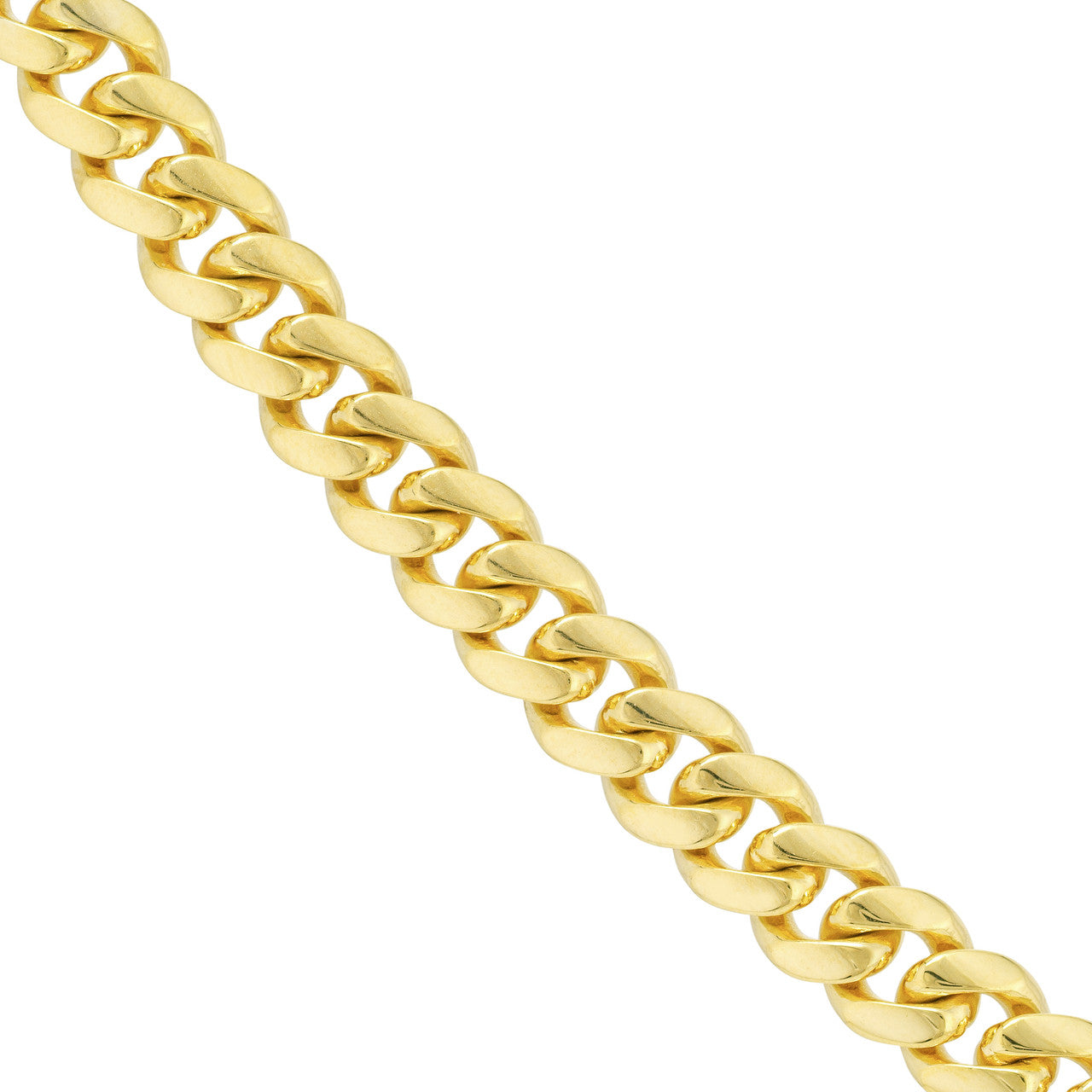 14K Yellow Gold 6.45mm Solid Miami Cuban Link Chain with Lobster Lock