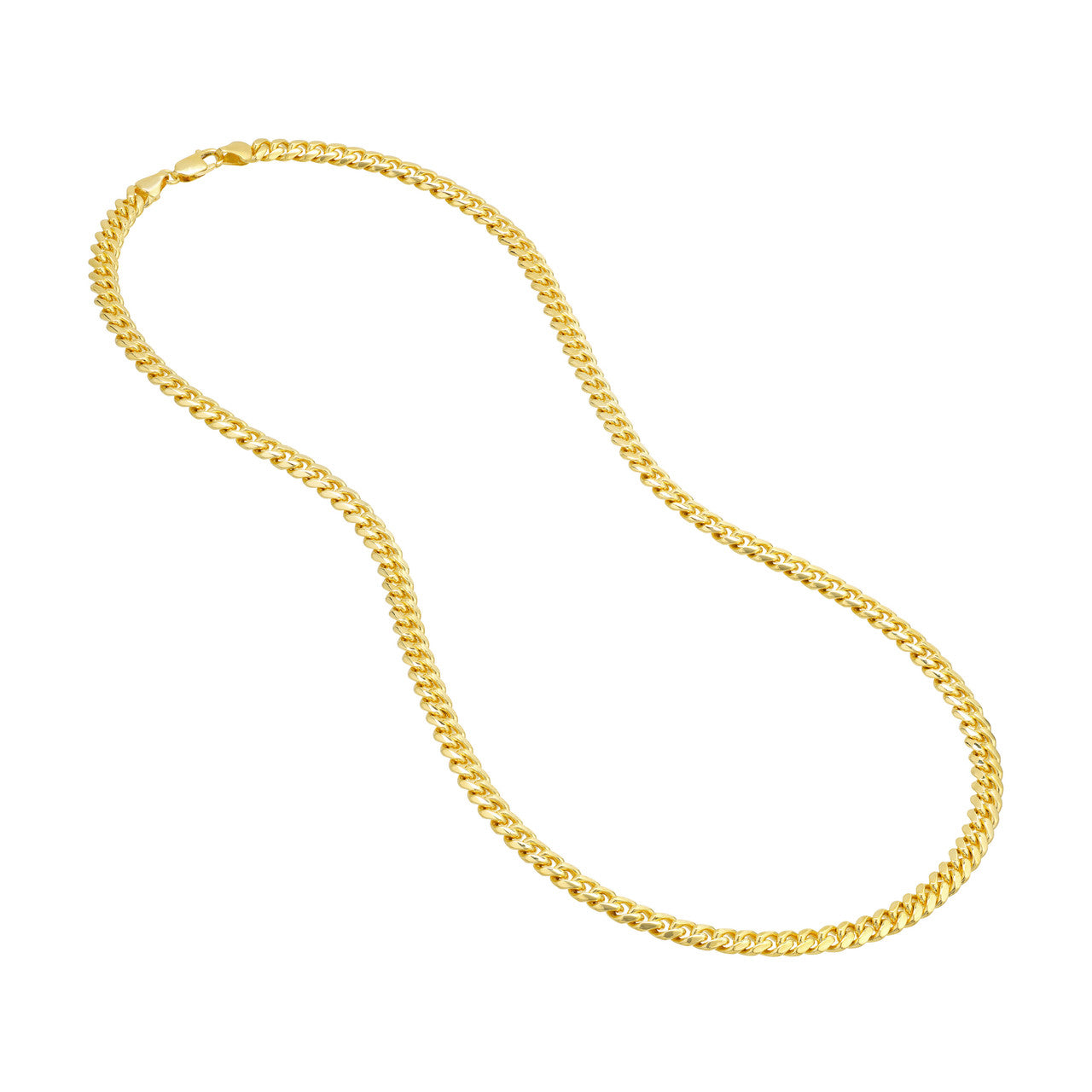 14K Yellow Gold 6.45mm Solid Miami Cuban Link Chain with Lobster Lock