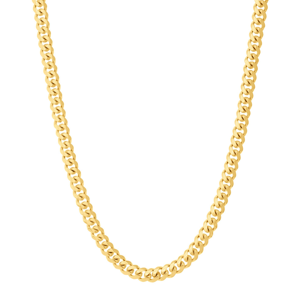 14K Yellow Gold 11.00mm Solid Miami Cuban Link Chain with Lobster Lock