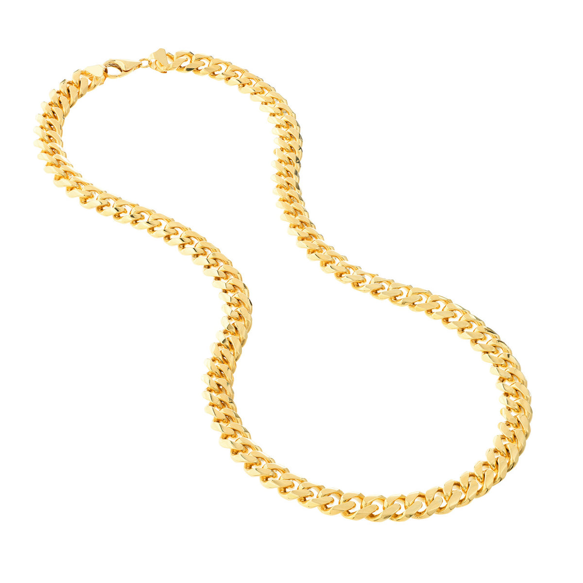14K Yellow Gold 11.00mm Solid Miami Cuban Link Chain with Lobster Lock