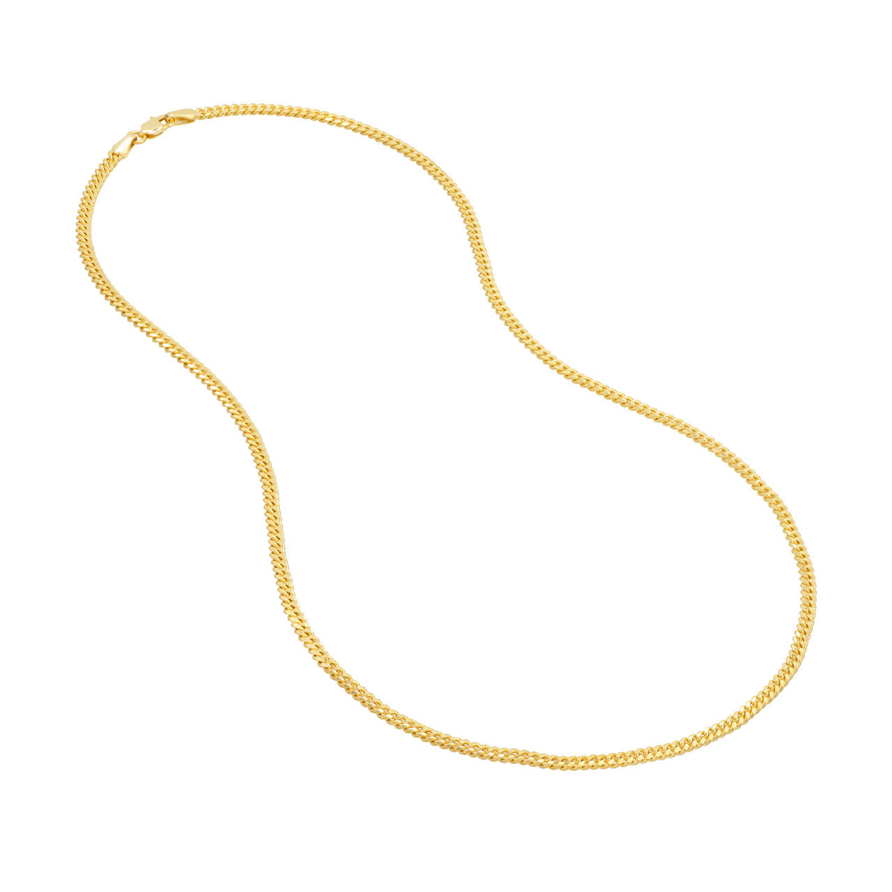 14K Yellow Gold 2.80mm Solid Miami Cuban Link Chain with Lobster Lock