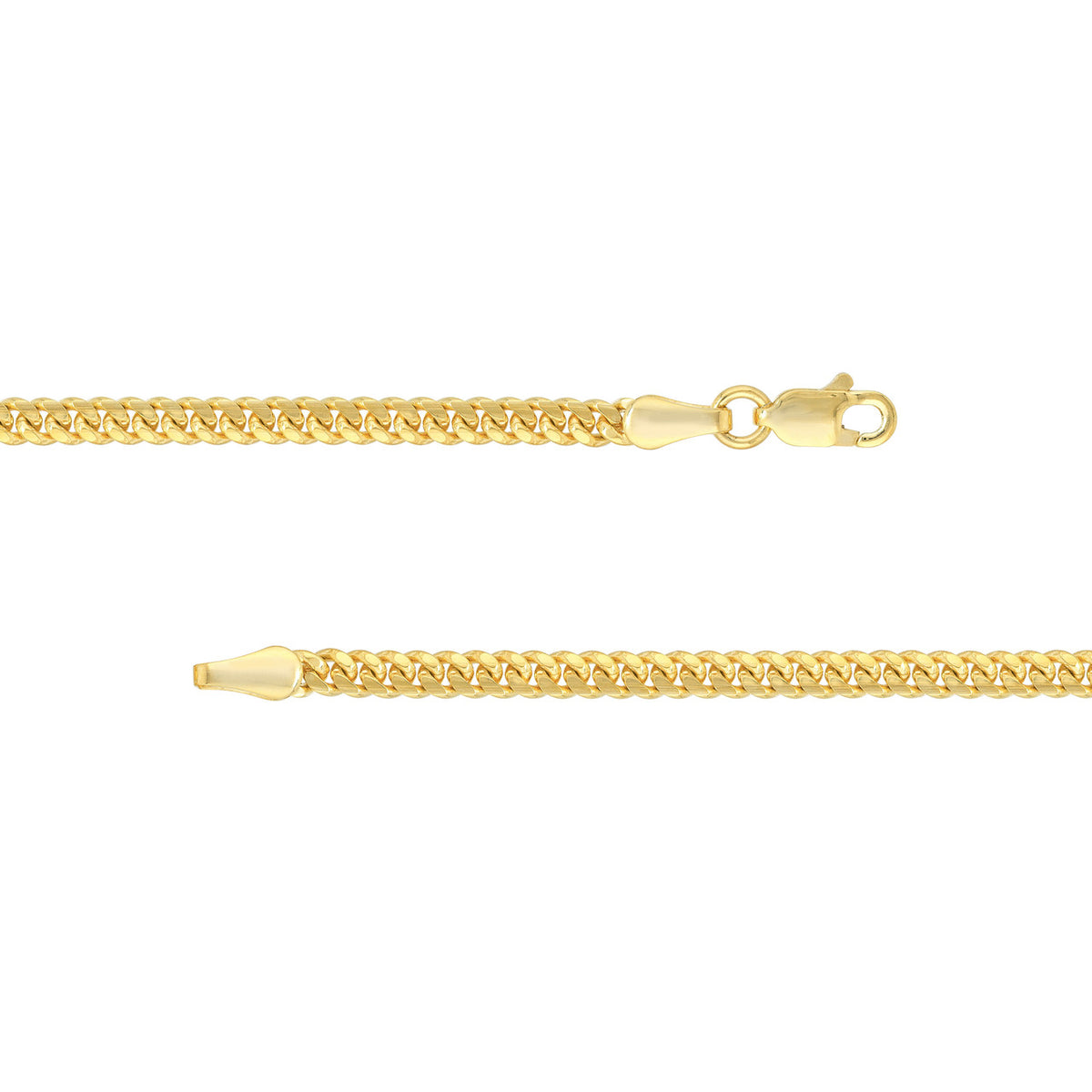 14K Yellow Gold 2.80mm Solid Miami Cuban Link Chain with Lobster Lock