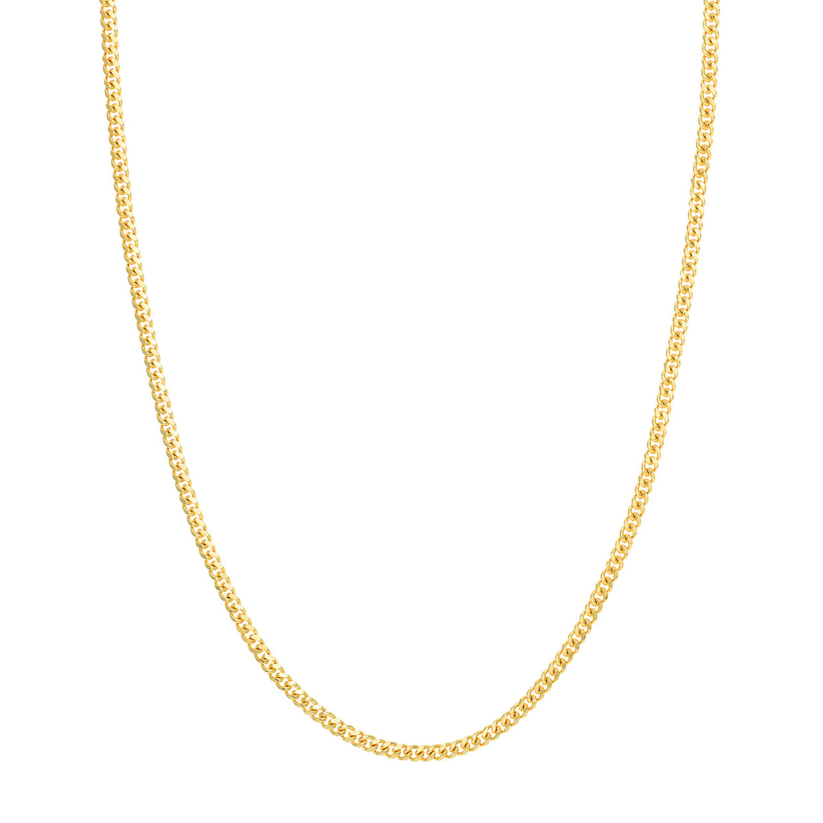 14K Yellow Gold 3.50mm Solid Miami Cuban Link Chain with Lobster Lock