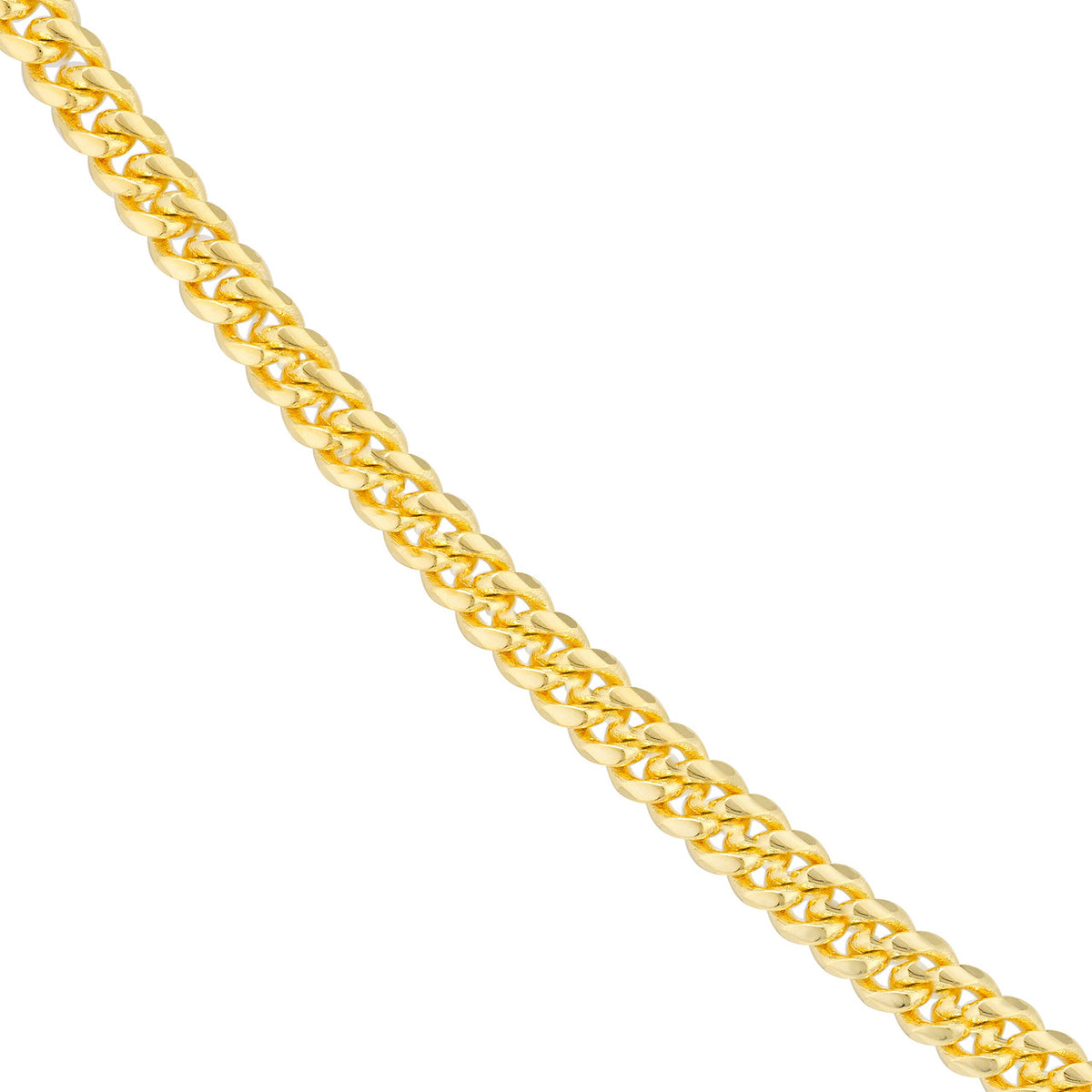 14K Yellow Gold 3.50mm Solid Miami Cuban Link Chain with Lobster Lock