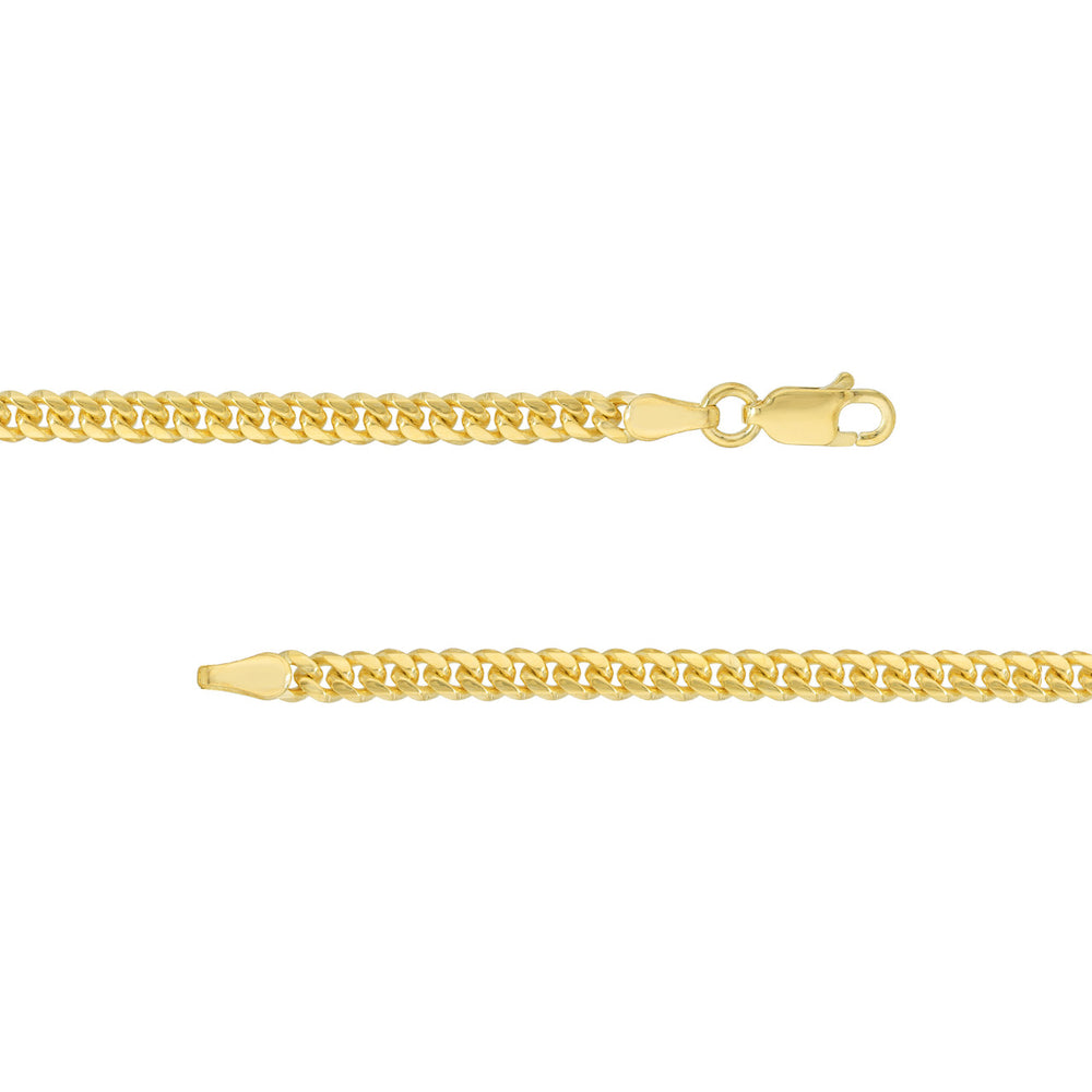 14K Yellow Gold 3.50mm Solid Miami Cuban Link Chain with Lobster Lock